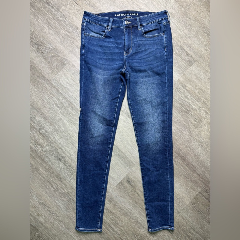 American Eagle AEO AE Jeans Denim Jegging Cozy Next Level Stretch Size 12 Women